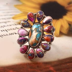 Anillo de Turquesa Rosa Ostra, Joyería de Plata de Ley Hecha a Mano para Mujer, Regalo Boho, Proveedor Mayorista - Product Image 1