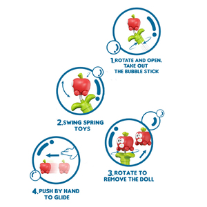 QSTOYS QS Juguetes de Burbujas de Plástico ABS con Diseño de Vegetales Coloridos para Niños, <span class=keywords><strong>3</strong></span> en 1, Regalo de Verano para Niños y Niñas de <span class=keywords><strong>3</strong></span> Años en Adelante, Precio Bajo - Product Image 5