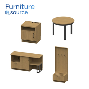 Muebles de hotel con acabado liso Marca de hotel Hampton Inn-Juegos de dormitorio de MDF + laminado + chapa que ahorran espacio de la fábrica de Vietnam - Product Image 3