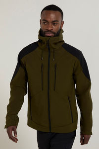 Veste Softshell Unisexe Personnalisée Respirante Coupe-Vent Imperméable Séchage Rapide avec Doublure en Polaire Col à Capuche et Logo Avant - Product Image 4
