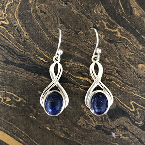 Boucles d'oreilles pendantes en Lapis Lazuli de 3,9 grammes, accessoire de mode - Product Image 1