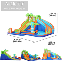 Castillo Inflable para Eventos Escolares con Doble Tobogán y Cañones de Agua Dobles, Cumple con las Normas ASTM y EN71, con Capacidad para 4 Niños