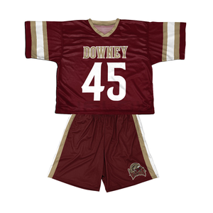 Meilleures ventes Design personnalisé 100% Polyester Lacrosse Jersey Vêtements de football personnalisés Uniformes de football américain Pinnies - Product Image 4
