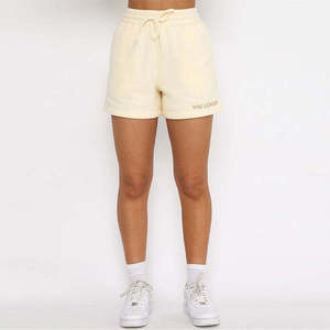 Venta al por mayor de ropa deportiva informal con bolsillo y cintura alta con logotipo personalizado para mujer, pantalones cortos para mujer - Product Image 4