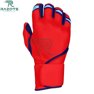 Razorts International Baseball Batting <b>Gloves</b> Leather Durable Breathable Adult Training Size L <b>Red</b> - Product Image 5