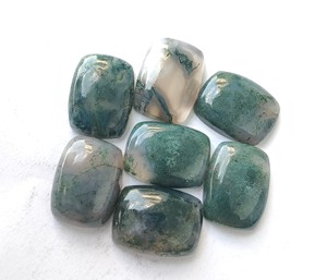 Lavira AAA + tự nhiên nhiều màu rêu mã não hình chữ nhật đệm cắt Cabochon phẳng trở lại đá quý tất cả các kích cỡ lỏng hiệu chỉnh thứ ba - Product Image 6