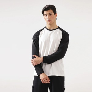 Top Trending Hombres 100% Algodón Raglan Camisetas de manga completa Logotipo personalizado Ajuste relajado Oversized Blank O Neck Streetwear Woven - Product Image 4