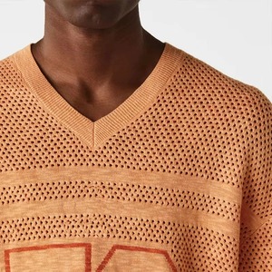 เสื้ออเมริกันฟุตบอลผ้าตาข่ายแขนสั้นสำหรับผู้ชายผ้าคอตตอนพิมพ์ลายสกรีนผ้าไหม - Product Image 3