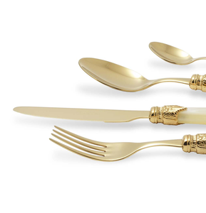 ชุดช้อนส้อมมีดทำจากทองเหลืองและเหล็ก6ชิ้นส่วนใหญ่ใช้สำหรับงานเลี้ยงอาหารค่ำและอาหารเช้า - Product Image 4