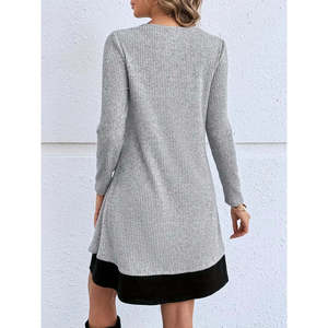 Conjunto de Dos Piezas de Vestido Midi de Viscosa con Cintura Ajustada y Manga Larga para Mujer de Jane's, Atuendo Informal para Uso Diario - Product Image 4
