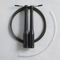 Cuerda de Saltar de Alta Calidad para Entrenamiento, Metálica, Negra, Longitud Ajustable, Color y Logotipo Personalizables