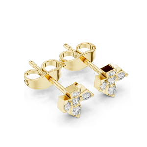 Boucles d'oreilles en forme de croix avec diamants cultivés en laboratoire, 0,184 CT, clarté VVS-VS, or 18 carats, 14 carats, 10 carats et argent 925, or rose, or jaune, or blanc - Product Image 5