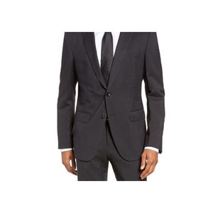 Abito da uomo For Boss in lana tinta unita, vestibilità slim, grigio scuro, taglia 40, giacca monopetto con bottoni, 3 pezzi, MOQ - Product Image 5