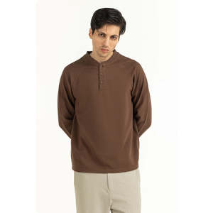 Camiseta Casual de Manga Larga con Cuello Redondo para Hombre, Tejida en Poliéster, Tejido Transpirable, Logotipo Frontal con Impresión Digital, Etiqueta Privada Personalizada - Product Image 1