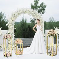 Nouveauté : Supports cylindriques en métal et acrylique, dorés, élégants, luxueux, simples, de style moderne vintage, personnalisables pour mariages et événements pour bébés