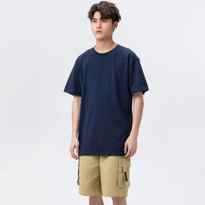 Unisex Classic 240gsm Heavy Weight O-Neck Cotton T-<b>shirt</b> Anti-Wrinkle High Blank Knitted <b>Animated</b> Short Sleeve Design for <b>Men</b> - Product Image 1