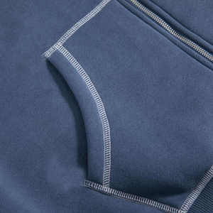 Sweat à capuche entièrement zippé personnalisé pour homme, streetwear, 100% coton, saison hivernale, impression sérigraphique, logo personnalisé, toile unie, écologique - Product Image 3
