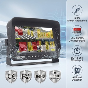 Monitor IPS AI <span class=keywords><strong>BSD</strong></span> de 10.1 Pulgadas con Cámara de Reversa Impermeable IP69K | Grabador DVR de 4 Canales con Advertencia de Peatones 1080P, 12-36V para Maquinaria Portuaria - Product Image 6