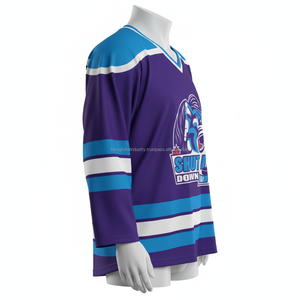 เสื้อฮอกกี้น้ำแข็งแบบกำหนดเองน้ำหนักเบา ชุดทีมแบบระบายอากาศและต้านเชื้อแบคทีเรีย ผลิตจากโพลีเอสเตอร์ รับผลิตแบบ OEM และขายส่ง - Product Image 4