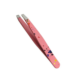 High Quality Professional Stainless Steel Slant Tweezers Precision Eyebrow Beauty <b>Tool</b> Eyebrow Tweezers - Product Image 2