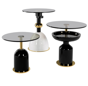 Accent Table d'extrémité ronde meubles enduit de poudre Table d'appoint salon décor à la maison ferme pays salon - Product Image 6