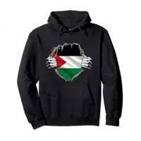 Sudadera con Capucha de Forro Polar 100% Algodón para Hombre, Diseño Estampado de Palestina, para Adultos Musulmanes