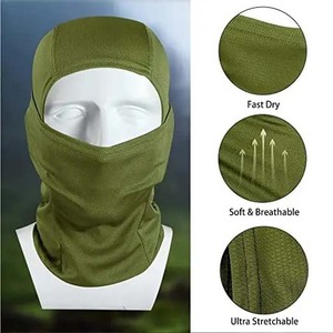 Balaclava de taille universelle vert olive, couvrant tout le visage, respirant, imperméable, pour l'extérieur, unisexe, adulte, en spandex et polyester - Product Image 4