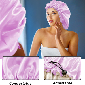 New Design Satin <b>Bonnet</b> Custom Logo Hair Satin Sleeping <b>Bonnets</b> With Logo High Quality manufacturing hair cover - Product Image 4