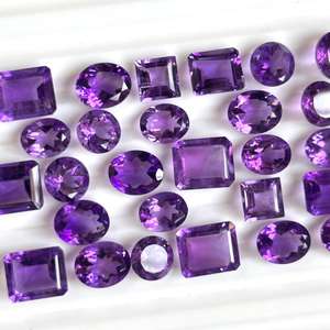 Pierre précieuse en améthyste violette africaine naturelle, taille facetée, pierre précieuse en vrac de qualité AAA, taille calibrée, pierre précieuse en vrac pour la fabrication de bijoux - Product Image 4