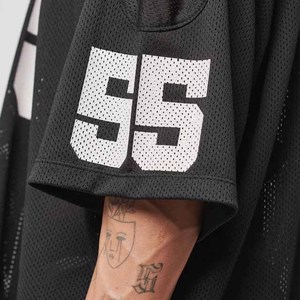 Maillots de football américain premium en maille, t-shirts personnalisés surdimensionnés en polyester, style rétro, sublimation, streetwear ample - Product Image 4