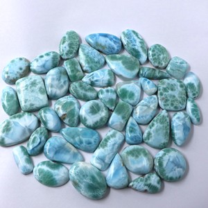 Super Top Caribbean Larimar Cabochon Gemstone 100% Natural Nice Pattern Precio al por mayor Larimar Lot Rings Colgantes Jewelry - Product Image 5