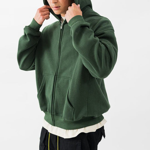 Sweat à capuche en coton 100% de haute qualité en gros 2026 pour hommes, lavage à l'acide, design à fermeture éclair, épaule tombante, style vintage - Product Image 5