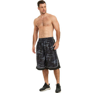 Vente en gros Vêtements de sport Bsci Short de basket-ball d'entraînement bicolore pour homme Short en maille long à sublimation personnalisée - Product Image 3