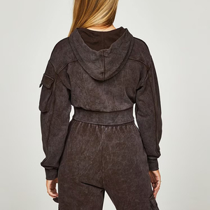 MOVATEXTILE Unique Style High Quality <b>Acid</b> Wash Tracksuits for Women Wholesale <b>Drop</b> Shoulder Lightweight Ladies Tracksuit - Product Image 6