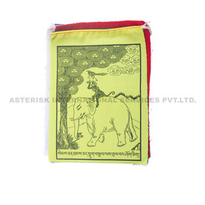 ธงภาวนาสไตล์ธิเบตสำหรับเพื่อนทั้งสี่คนมี5สีผ้าคอตต้อนพิมพ์ลายสำหรับประดับตกแต่งใช้ในสวนรักษาแบบทิเบตขายส่งทำจากเนปาล - Product Image 4