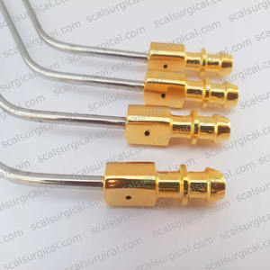 เครื่องดึงรากประสาทปลายด้ามชุบทองทำจากสแตนเลสพร้อมท่อดูดขนาด21.5ซม. - Product Image 4