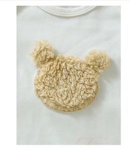 Áo khoác vest gấu bông có hình gấu cho bé gái sơ sinh & Bộ áo liền quần có chân & Mũ & Bộ áo liền quần cho bé - Product Image 3