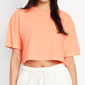 ¡Camiseta recortada para mujer en Top de algodón ecológico de estilo caliente a la venta! - Product Image 2