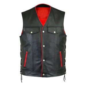 Chaleco de Cuero Estilo Piloto con Parche en el Cuello, Personalizado, Único, con Cierre de Cremallera y Botón, Informal de Invierno para Hombre, 100% Cuero Marrón Genuino - Product Image 6