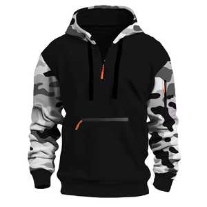 Sweat à capuche en polaire épaisse de haute qualité pour l'hiver, unisexe, polyester/coton, impression numérique, respirant, séchage rapide, surdimensionné - Product Image 1