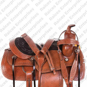 Selles en cuir de course de chevaux professionnelles de style occidental anglais Meilleures ventes - Product Image 2