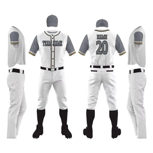 Ensembles d'uniformes de baseball pour hommes Logo personnalisé et longue conception de couleur personnalisée Impression par sublimation en gros Style 2025 col rond - Product Image 1