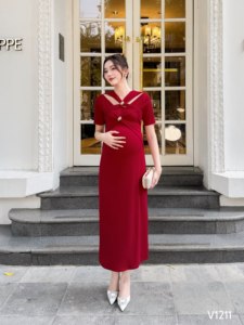 High Quality Anti-Shrink Girls V1211 Maternity Dress for Winter Sweat-Absorbent Soft Comfortable Fabric - Product Image 6