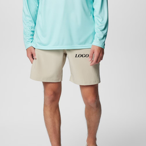 Servicio OEM para Compradores al por Mayor, Pantalones Cortos Casuales para Hombre de Color Sólido con Diseño de Logotipo Personalizado, Corte Regular, Precio al por Mayor con Cierre de Botón - Product Image 1