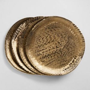 Assiette de présentation ronde décorative de luxe élégante et moderne en métal noir mat poli pour les tables de banquet et de mariage - Product Image 2