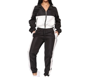 Conjunto de 2 Piezas Personalizado para Mujer 2025, Pantalones Harem y Chaqueta Cortavientos Transpirable, Chándal con Patrón Sólido para Invierno - Product Image 1