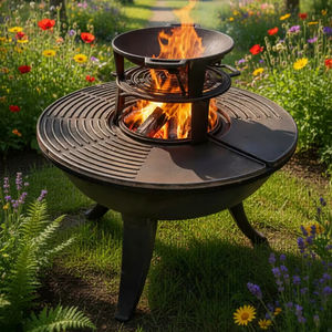 Dorello - Brasero Moderno de Hierro Fundido Resistente para Exteriores, Chimenea para Leña, para Jardín, Patio y Camping - Product Image 1