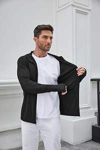 เสื้อมีฮู้ดลำลองสำหรับผู้ชาย, เสื้อฮู้ดลำลองสีพื้นใส่ได้พอดีตัวสำหรับฤดูหนาวของผู้ชาย - Product Image 3