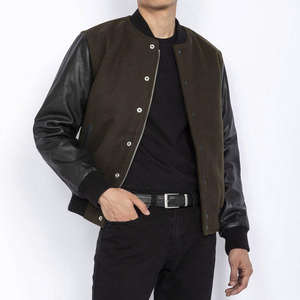 Nuevos hombres de invierno Unisex Button Down College Letterman Bomber Chaquetas Custom Baseball Varsity Jacket - Product Image 2