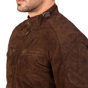 Veste en cuir d'hiver décontractée de haute qualité pour hommes avec col montant et fermeture à glissière Service OEM disponible - Product Image 5